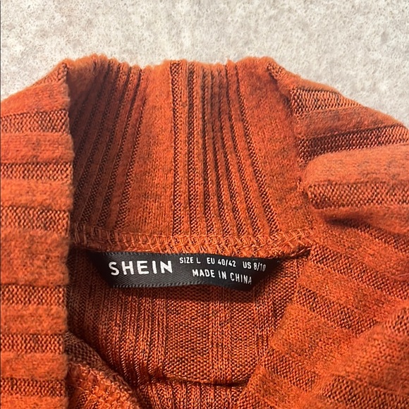 Rust Orange Ribbed Women's Top - Picture 2 of 3